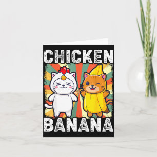 Schattige Dieren In Kip En Banaan Kostuums Kawaii Kaart
