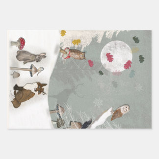 SCHATTIGE DIEREN IN SNEEUW Cadeaupapier