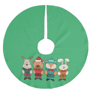 Schattige dieren klaar voor de winter kerstboom rok