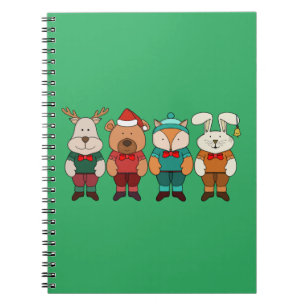 Schattige dieren klaar voor de winter notitieboek
