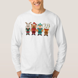 Schattige dieren klaar voor de winter t-shirt