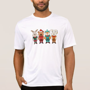 Schattige dieren klaar voor de winter t-shirt