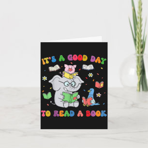 Schattige dieren lezen boek leraren studenten kind kaart