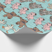 Schattige dieren moeten dansen cadeaupapier (Hoek)