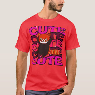 Schattige dieren Rood Panda Roze kleur T-shirt