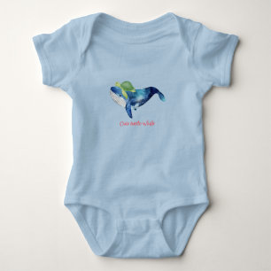 Schattige dieren schildpad Walvis Verjaardagsfeest Romper