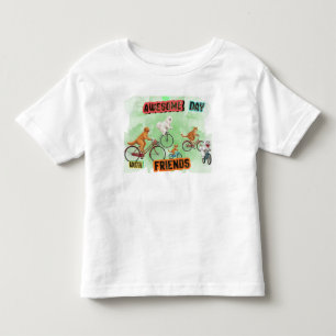 Schattige Dieren Vrienden op Fietsen Kinder Shirts