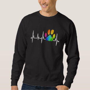 Schattige dierenarts regenboog pootafdruk hartslag trui