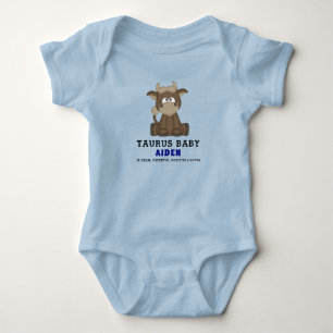 Schattige Dierenriem Stier Stier Blauwe Jongen Romper