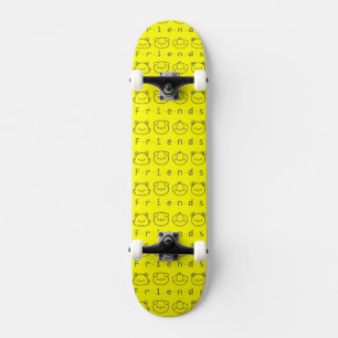 Schattige dierenvrienden gezicht skateboard