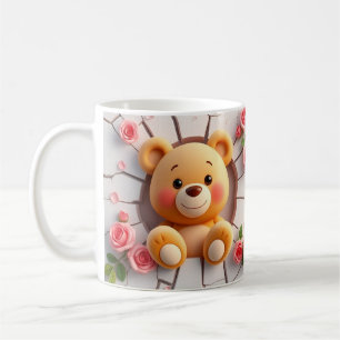schattige dierlijke teddybeer Mok Wrap: 3D Design