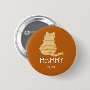 Schattige dikke oranje kat baby shower aanstaande ronde button 5,7 cm