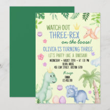 Schattige Dino Boy Verjaardagsfeestje