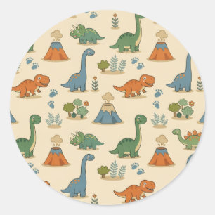 Schattige Dino  Ronde Sticker