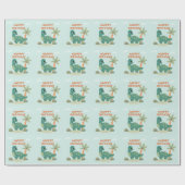 Schattige Dino verjaardagsfeest Cadeaupapier (Vlak)