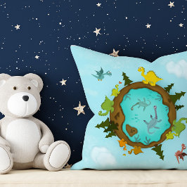 Schattige Dino World Pillow Kussen