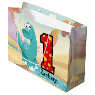 Schattige Dinosaur 1st Birthday Party Custom Groot Cadeauzakje