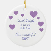 Schattige Dinosaur Baby Eerste Kerstkerst Keramisch Ornament (Achterkant)