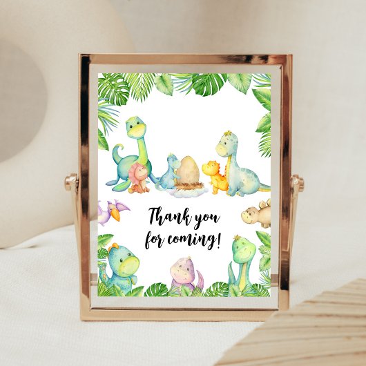 Schattige Dinosaur Baby shower Bedankt voor het ko Poster