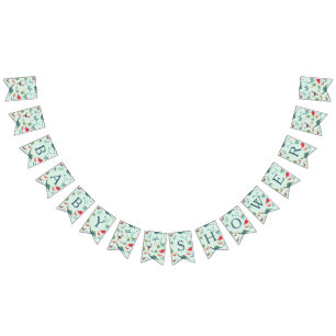 Schattige Dinosaur blauw jongetje Baby shower fees Vlaggetjes