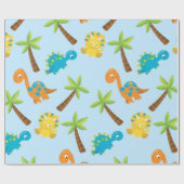 Schattige Dinosaur Cadeaupapier (Vlak)
