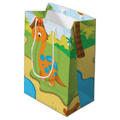 Schattige Dinosaur Medium Cadeauzakje (Achterkant Gekanteld)