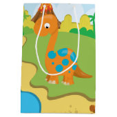 Schattige Dinosaur Medium Cadeauzakje (Achterkant)