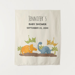 Schattige dinosauriërs Prehistorische dieren Baby Wandkleed