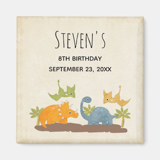 Schattige Dinosauriërs Prehistorische Wilde Dieren Magneet (Voorkant)