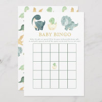 Schattige Dinosaurus Baby shower spel Baby Bingo