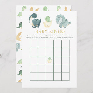 Schattige Dinosaurus Baby shower spel Baby Bingo Kaart