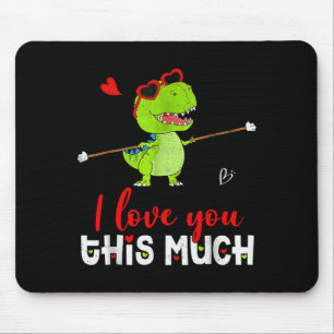 Schattige dinosaurus Ik hou zoveel van je Valentij Muismat