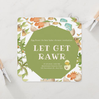 schattige dinosaurus in eiergrond een zoontje douc kaart