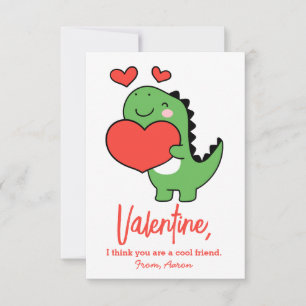 Schattige Dinosaurus Jongens Kinderen Klaslokaal V Notitiekaartje