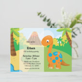 Schattige dinosaurus kaart (Staand voorkant)