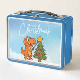 Schattige dinosaurus met kerstboom