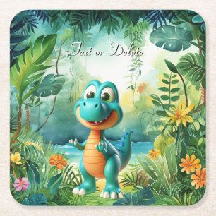 Schattige Dinosaurus Papier Onderzetter