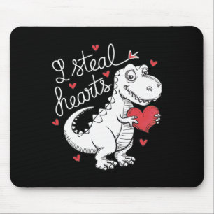 Schattige Dinosaurus Valentijnsdag Ik Steel Harten Muismat