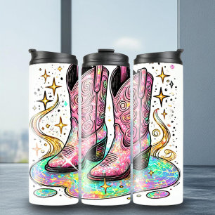 Schattige Disco Cowgirl Boots Tumbler Thermosbeker
