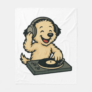 Schattige DJ-hond met koptelefoon � Leuk geschenk  Fleece Deken