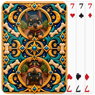Schattige Dobermann-puppy, babyhond Pokerkaarten