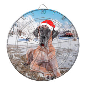 Schattige Dog Argentijn Sneeuw Kerst Muts Dartbord