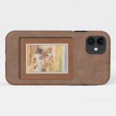Schattige Dog Art Print in houten Lijst Case-Mate iPhone Case (Achterkant (horizontaal))