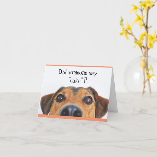 Schattige Dog Happy Birthday Wenskaart Kaart (Gele Bloem)