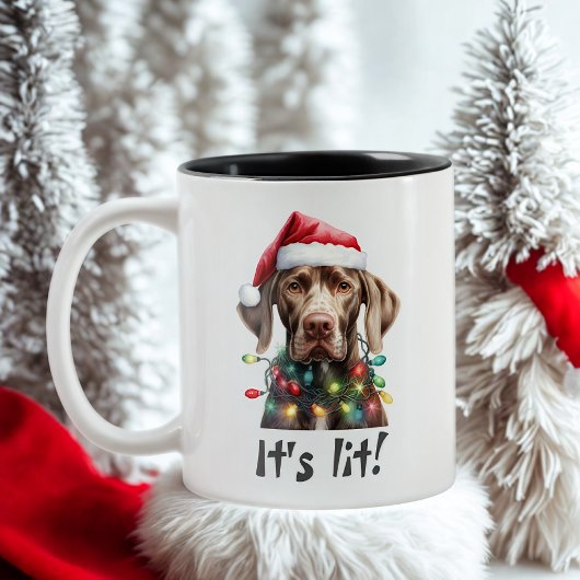 Schattige Dog Modern Script Waterverf Funny Christ Tweekleurige Koffiemok