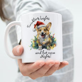 Schattige Dog Pet Modern Script Waterverf Kerst Tweekleurige Koffiemok