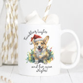 Schattige Dog Pet Modern Script Waterverf Kerst Tweekleurige Koffiemok