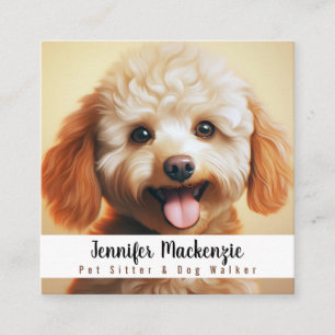 Schattige Dog Pet Sitter en Dog Walker Vierkante Visitekaartje