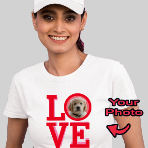 Schattige Dog Puppy Liefde Gepersonaliseerde Foto T-shirt