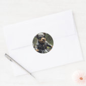 Schattige Dog Riding Motorcycle Sticker (Envelop)